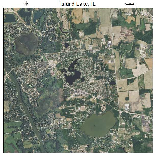 Island Lake, IL air photo map