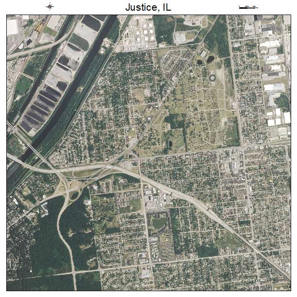 Justice, IL air photo map