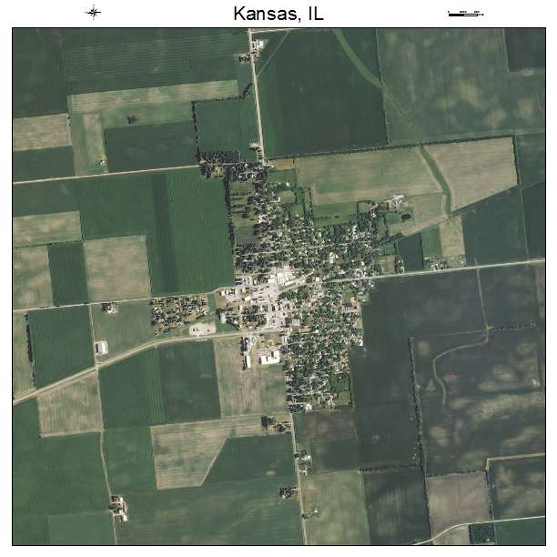 Kansas, IL air photo map