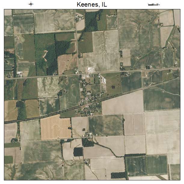 Keenes, IL air photo map