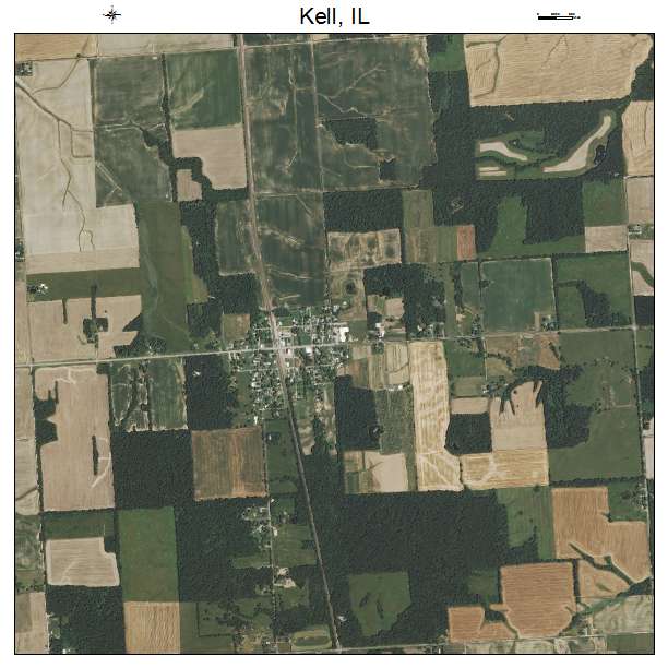 Kell, IL air photo map