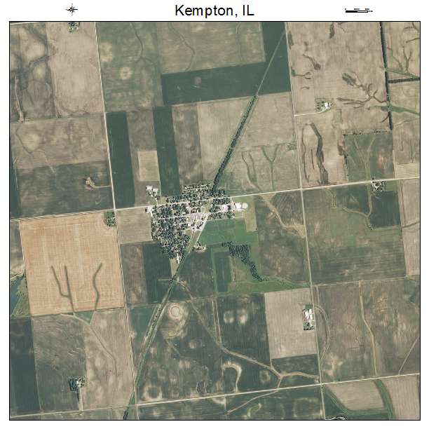 Kempton, IL air photo map