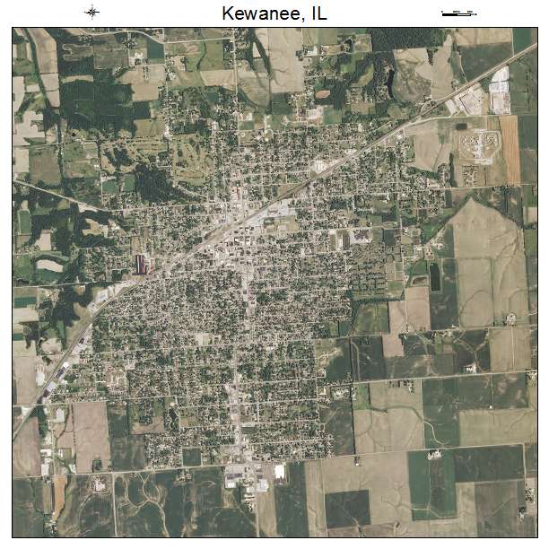 Kewanee, IL air photo map