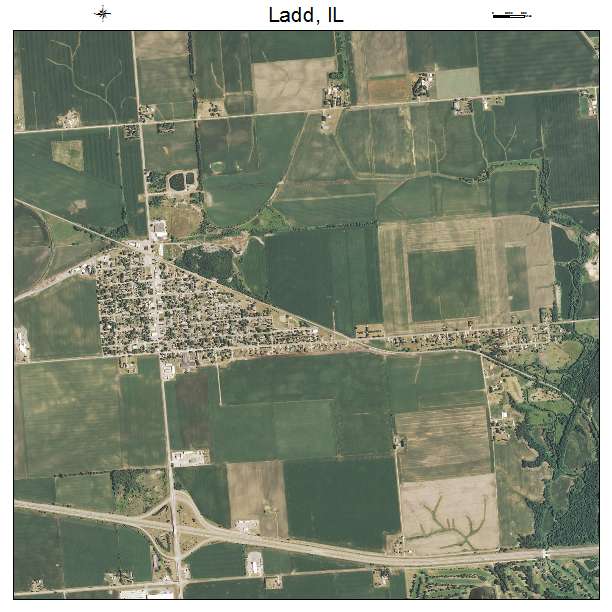 Ladd, IL air photo map