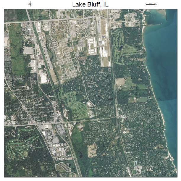 Lake Bluff, IL air photo map