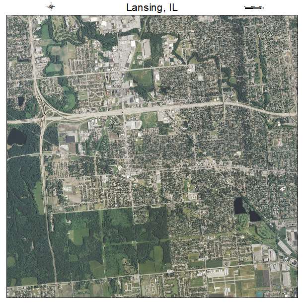 Lansing, IL air photo map