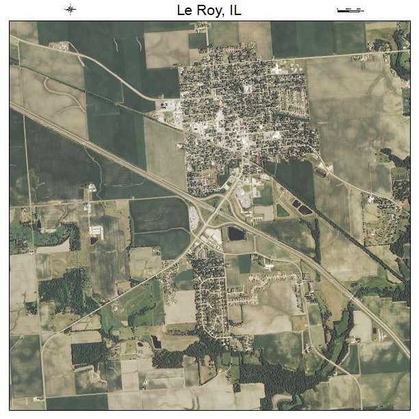 Le Roy, IL air photo map