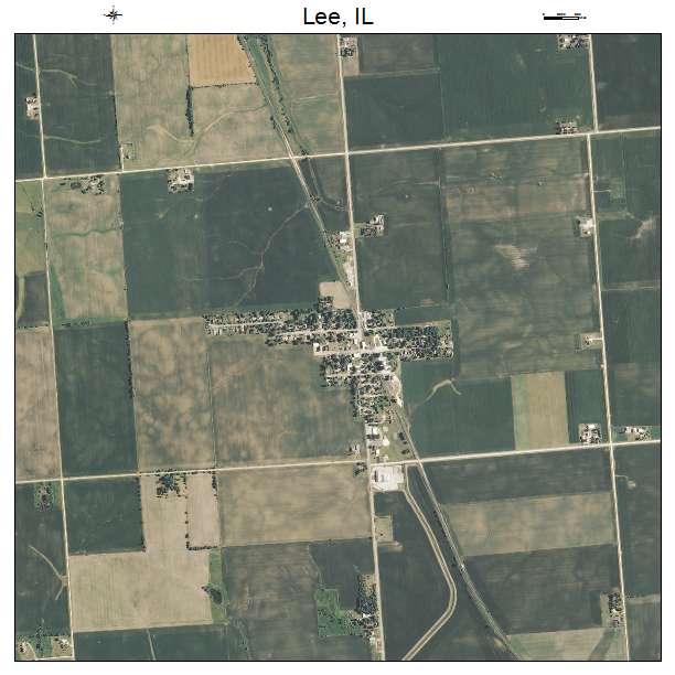 Lee, IL air photo map
