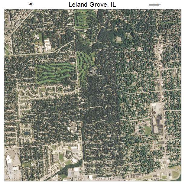 Leland Grove, IL air photo map