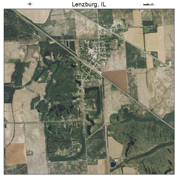 Lenzburg, IL air photo map