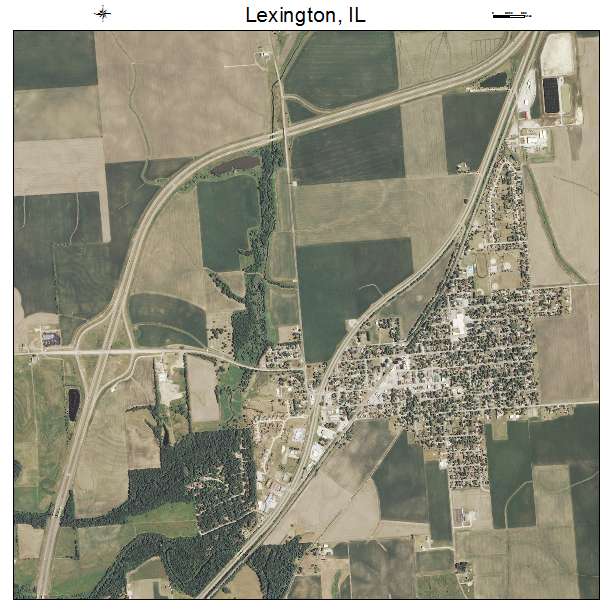 Lexington, IL air photo map