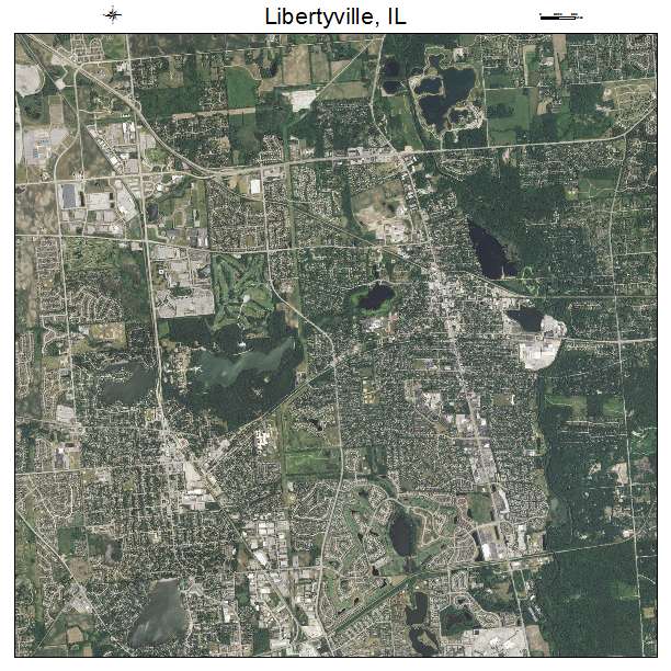 Libertyville, IL air photo map