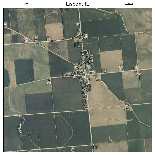 Lisbon, IL air photo map