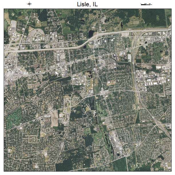 Lisle, IL air photo map