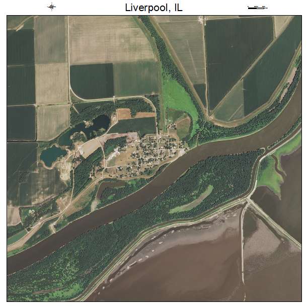 Liverpool, IL air photo map