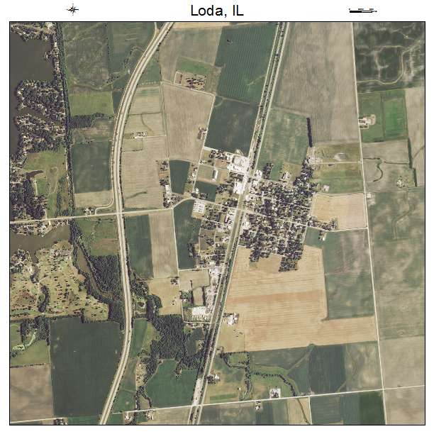 Loda, IL air photo map