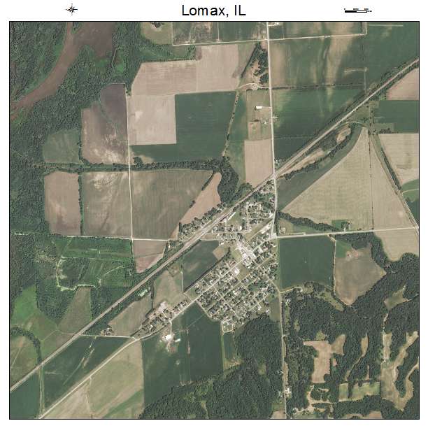 Lomax, IL air photo map