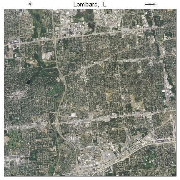 Lombard, IL air photo map