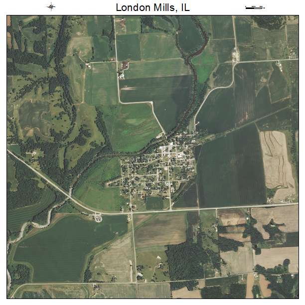 London Mills, IL air photo map