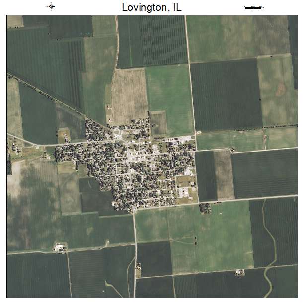 Lovington, IL air photo map