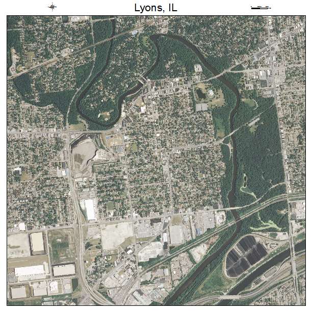 Lyons, IL air photo map