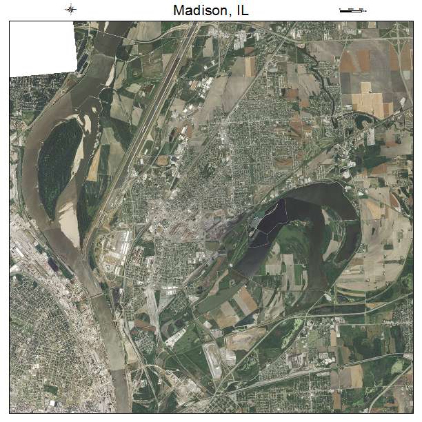 Madison, IL air photo map