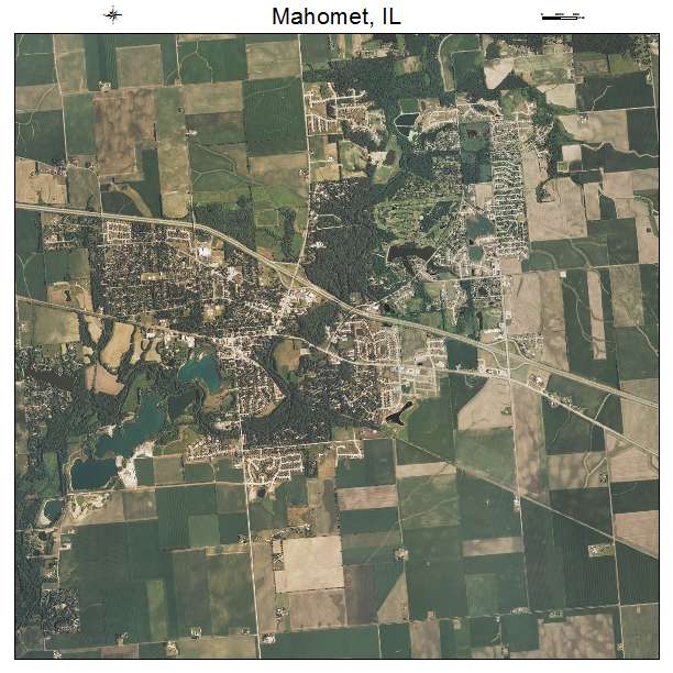 Mahomet, IL air photo map