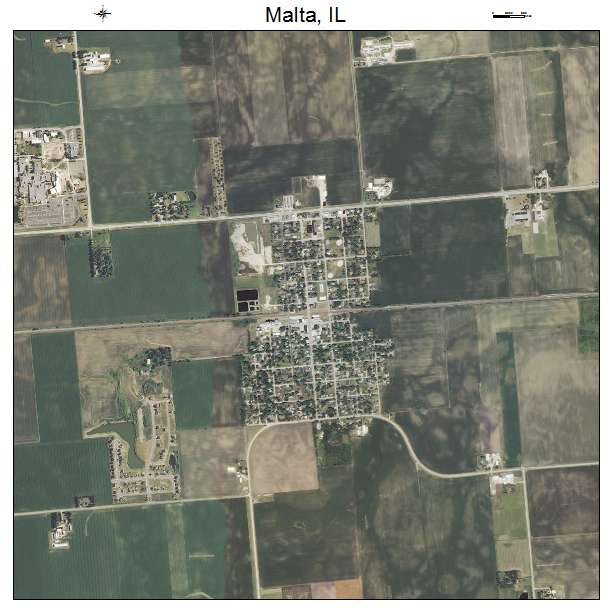 Malta, IL air photo map