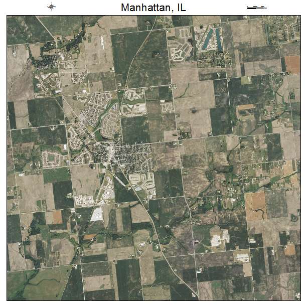 Manhattan, IL air photo map