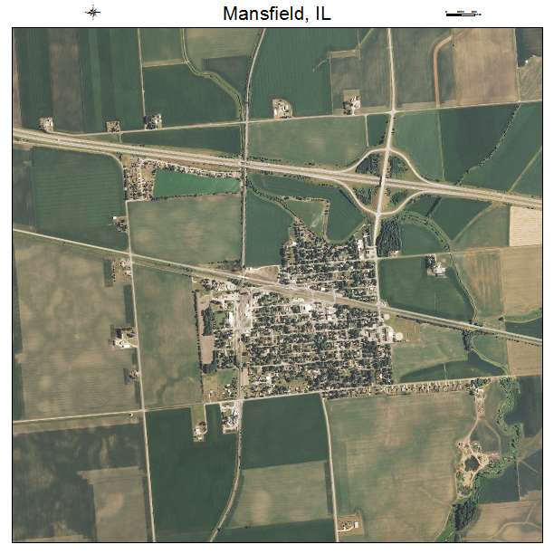 Mansfield, IL air photo map