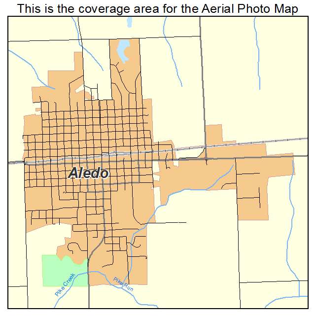 Aerial Photography Map of Aledo, IL Illinois
