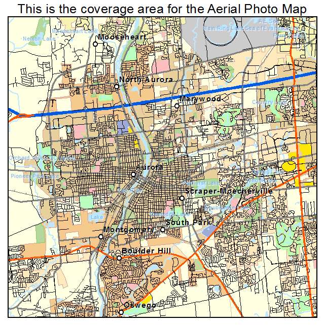 Aurora, IL location map 