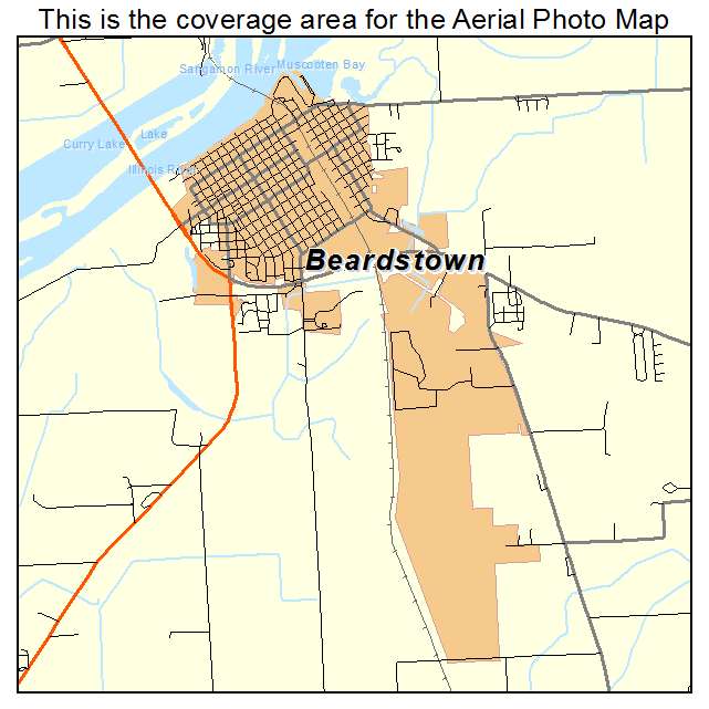 Beardstown, IL location map 