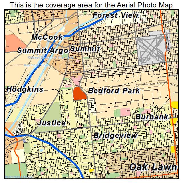 Bedford Park, IL location map 
