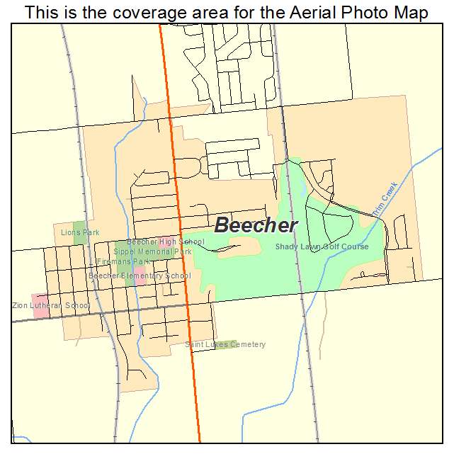 Beecher, IL location map 