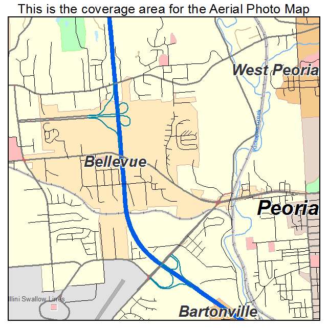 Bellevue, IL location map 