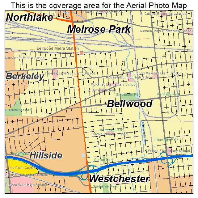 Bellwood, IL location map 
