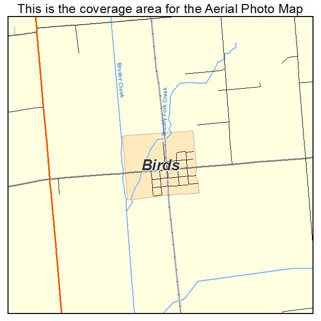 Birds, IL location map 