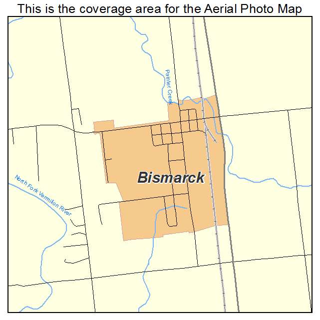 Bismarck, IL location map 