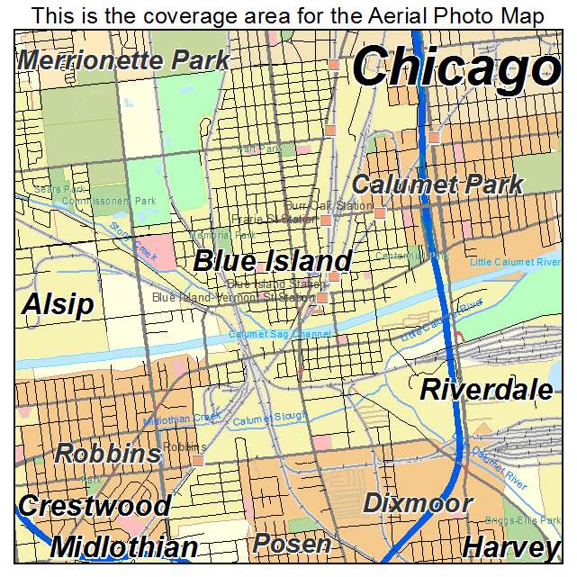 Blue Island, IL location map 