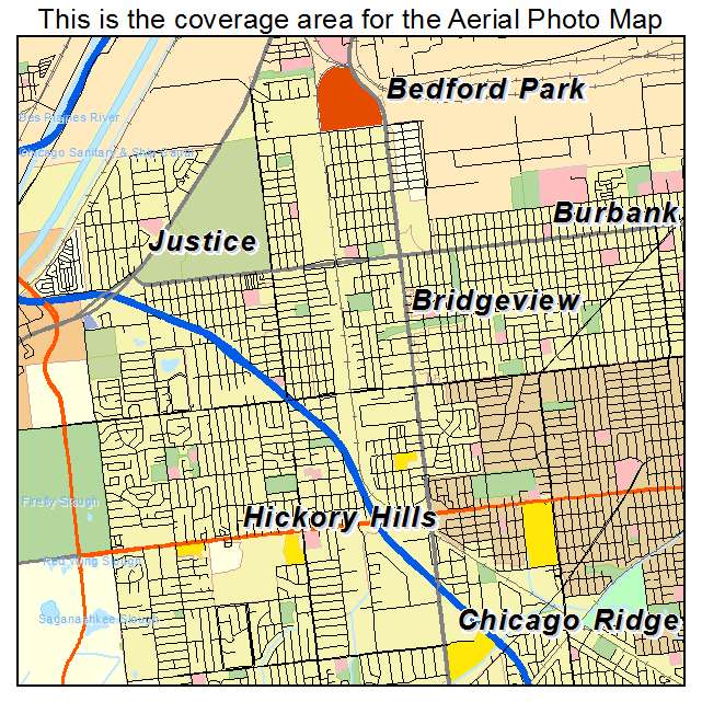 Bridgeview, IL location map 