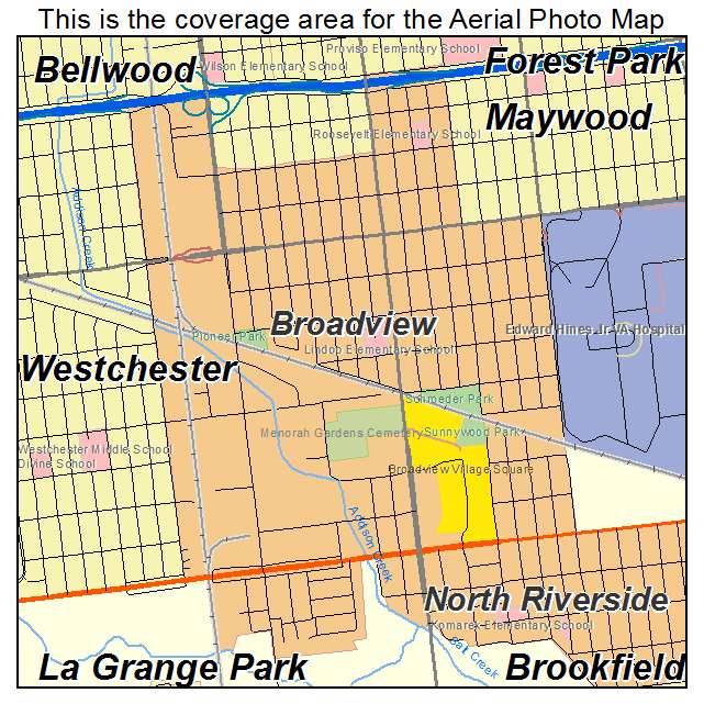 Broadview, IL location map 