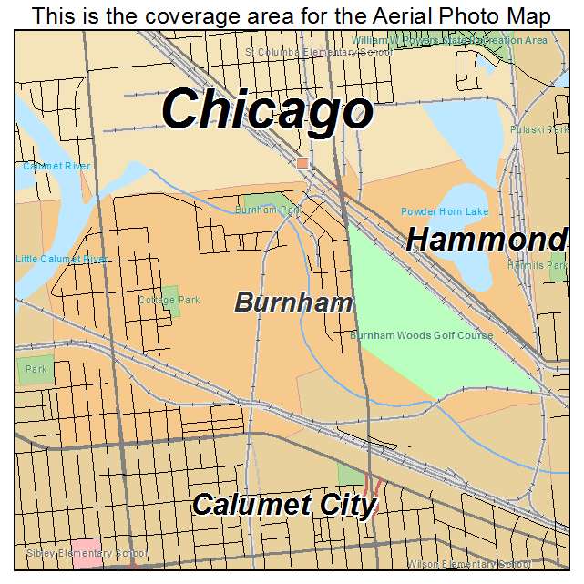 Burnham, IL location map 
