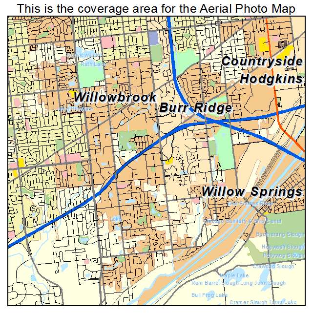 Aerial Photography Map Of Burr Ridge Il Illinois