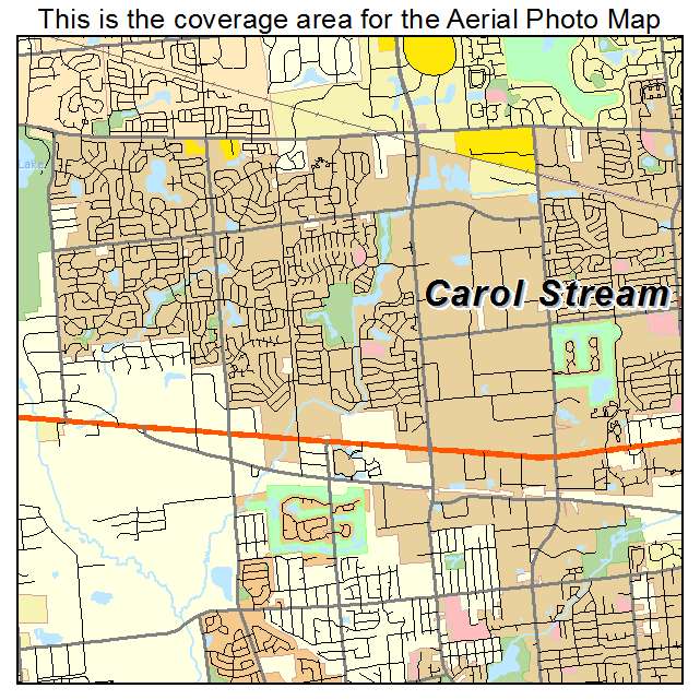 Aerial Photography Map Of Carol Stream Il Illinois