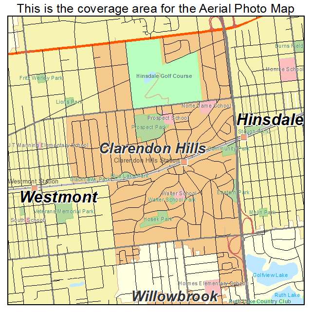 Clarendon Hills, IL location map 
