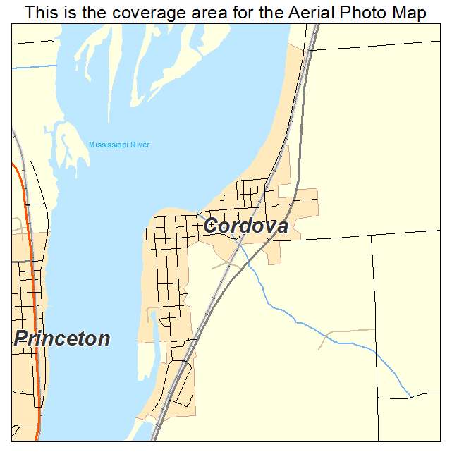 Cordova, IL location map 