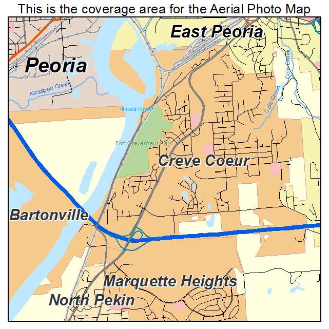 Creve Coeur, IL location map 