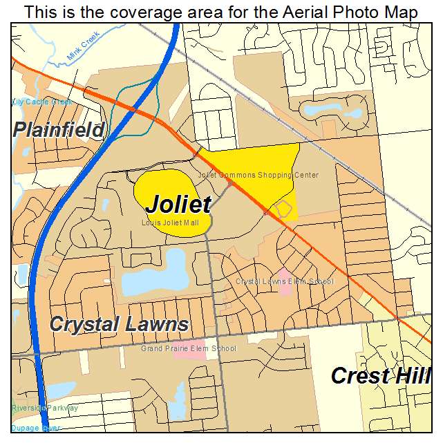 Crystal Lawns, IL location map 