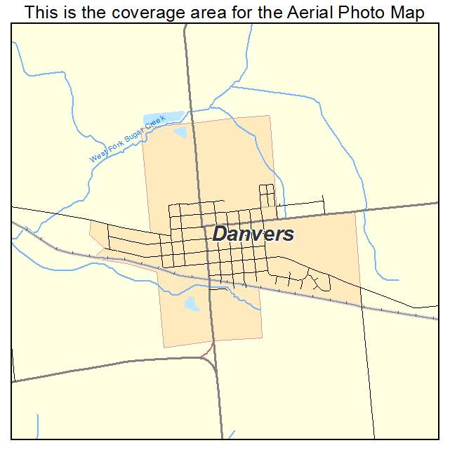 Danvers, IL location map 
